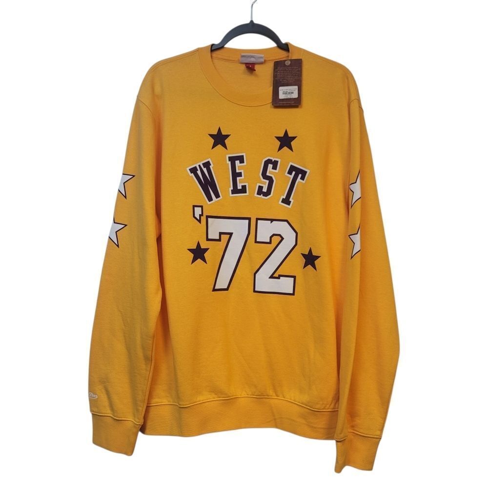 Mitchell & Ness Bright Yellow 'West 72' Crewneck